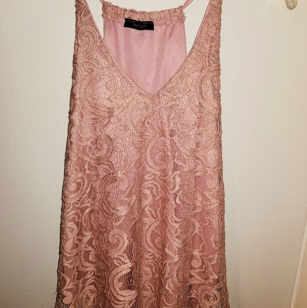 Md Pink Lace Tanktop